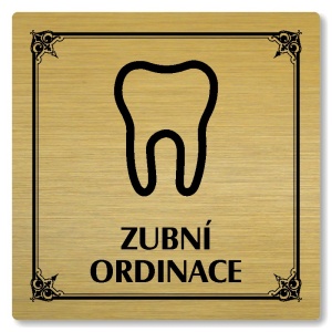 Zubní ordinace, 80x80mm, zlatá, Nebraska